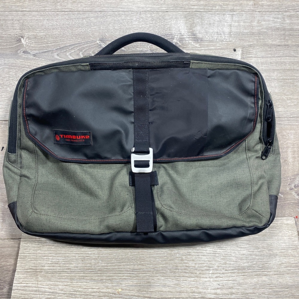 Timbuk2 Laptop Bag 20 Inch Green Soft Case Mens Briefcase Padded Compartment